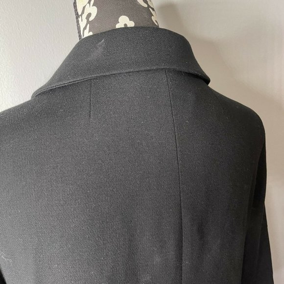 Banana Republic coat medium black Womens Long Peacoat jacket collared preppy - Picture 5 of 7
